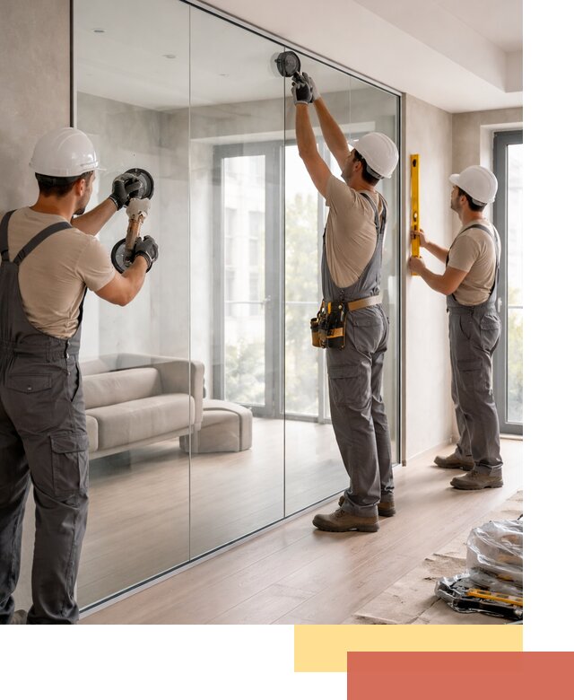 Перегородки из закаленного стекла в Кизляре для офисов и квартир