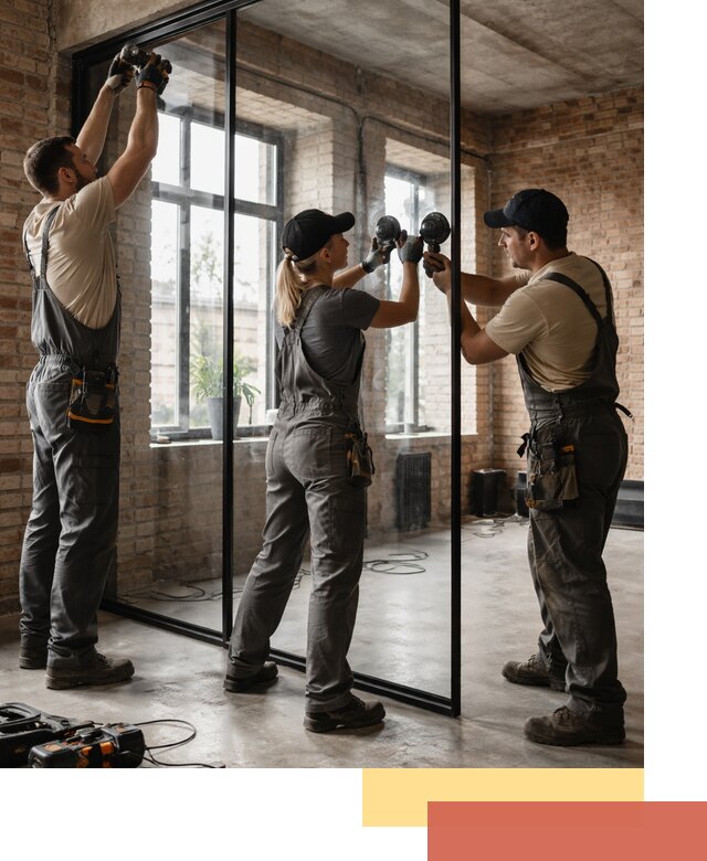 Стеклянные перегородки лофт — изготовление и монтаж в Кизляре