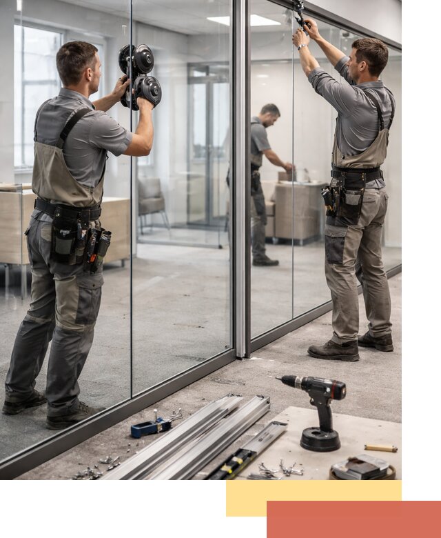 Стеклянные офисные перегородки под ключ в Кизляре