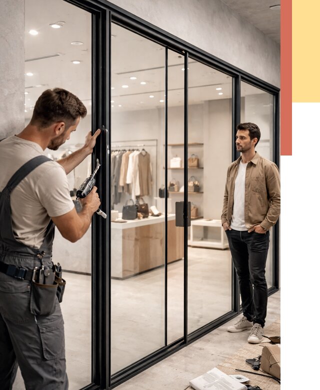 Стеклянные перегородки для магазинов в Кизляре от 8332 руб. под ключ | ОТДЕЛОЧНИК-Кзр