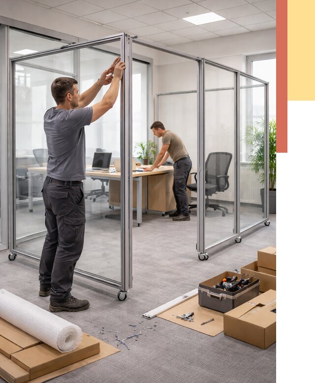 Мобильные офисные перегородки в Кизляре от 12701 руб. — установка под ключ | ОТДЕЛОЧНИК-Кзр