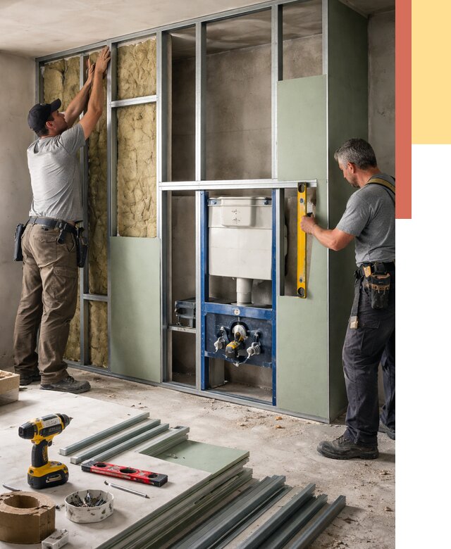 Установка сантехнических перегородок в Кизляре от 8637 руб. | ОТДЕЛОЧНИК-Кзр