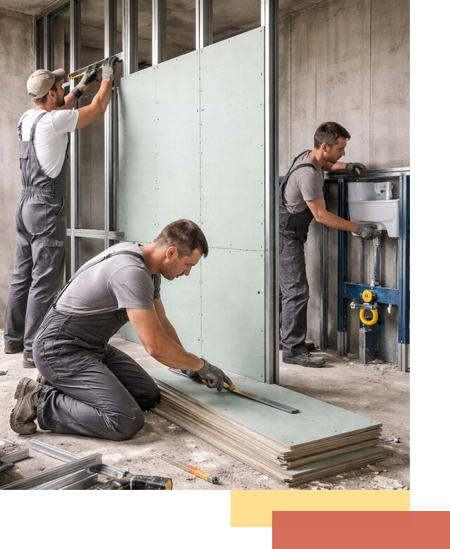 Монтаж и ремонт сантехнических перегородок в Кизляре