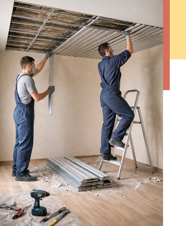 Демонтаж реечного потолка в Кизляре от 4572 руб. быстро и недорого | ОТДЕЛОЧНИК-Кзр