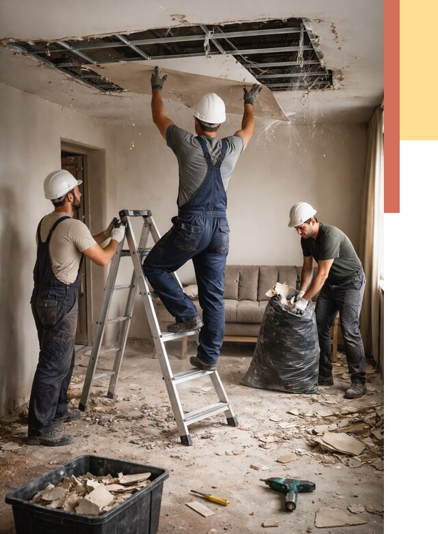 Демонтаж гипсокартонного потолка в Кизляре от 427 руб. за м2 — ОТДЕЛОЧНИК-Кзр