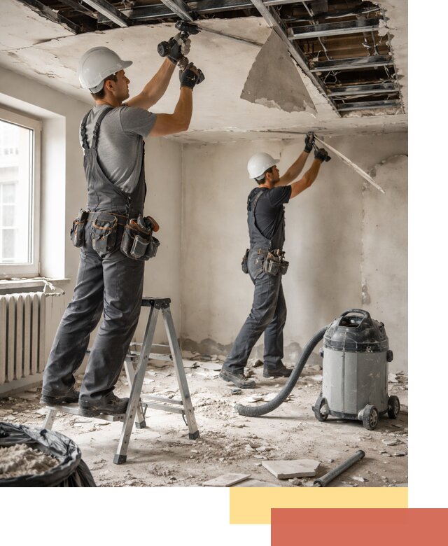 Демонтаж гипсокартонного потолка в Кизляре быстро и аккуратно