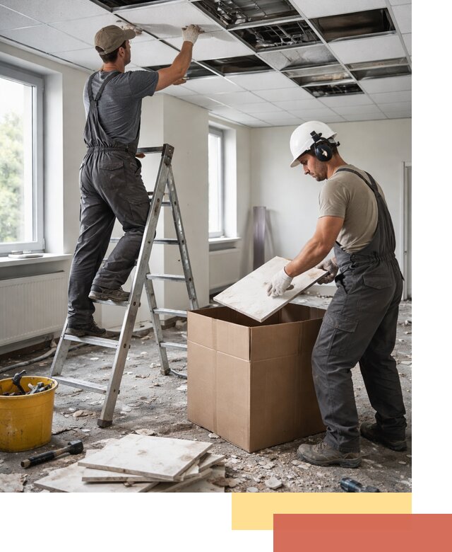 Демонтаж потолочной плитки в Кизляре быстро и аккуратно