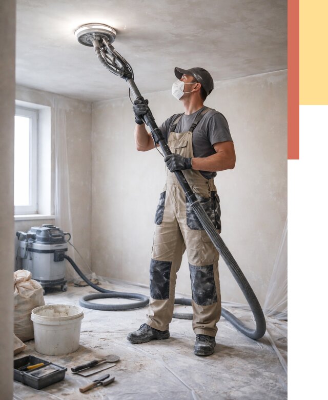 Шлифовка потолка в Кизляре от 3556 руб. — услуги шлифования потолка | ОТДЕЛОЧНИК-Кзр