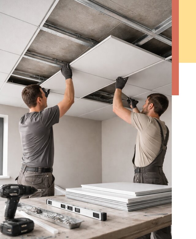 Монтаж кассетного потолка в Кизляре от 4572 руб/м2 — установка и сборка | ОТДЕЛОЧНИК-Кзр