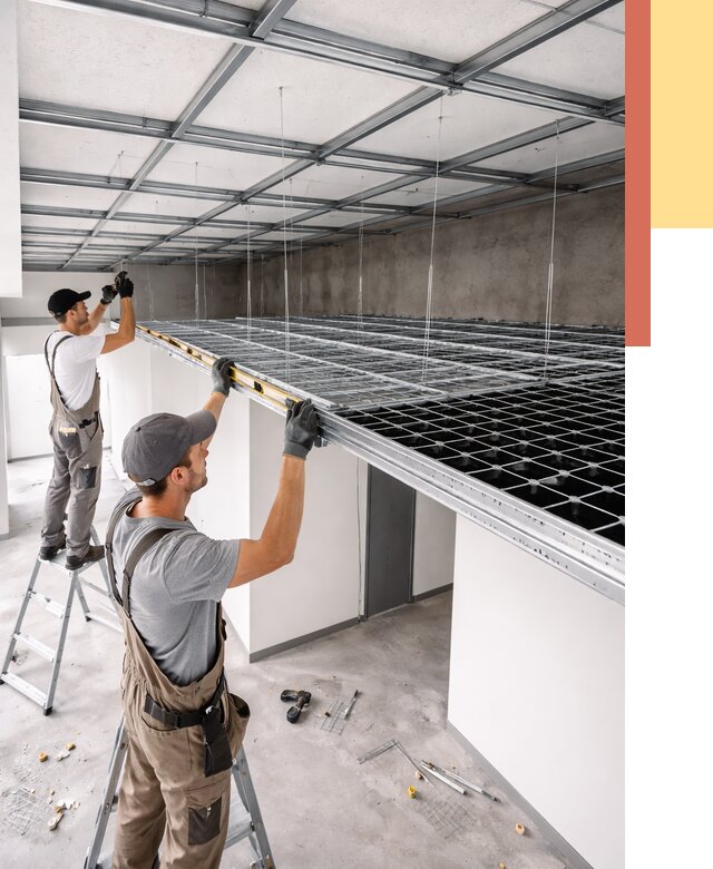 Монтаж потолка грильято в Кизляре от 457 руб./м² — быстрая сборка под ключ | ОТДЕЛОЧНИК-Кзр