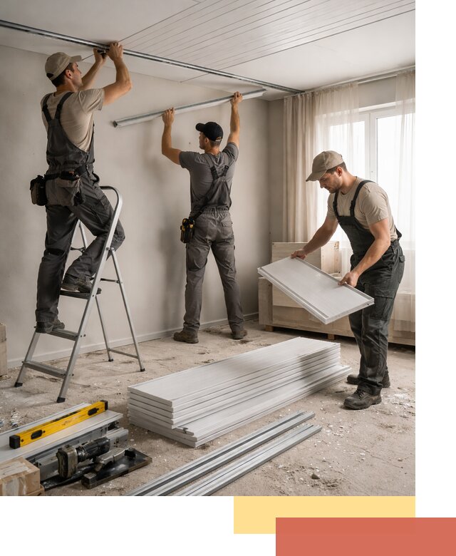 Монтаж потолка из ПВХ панелей в Кизляре оперативно и качественно