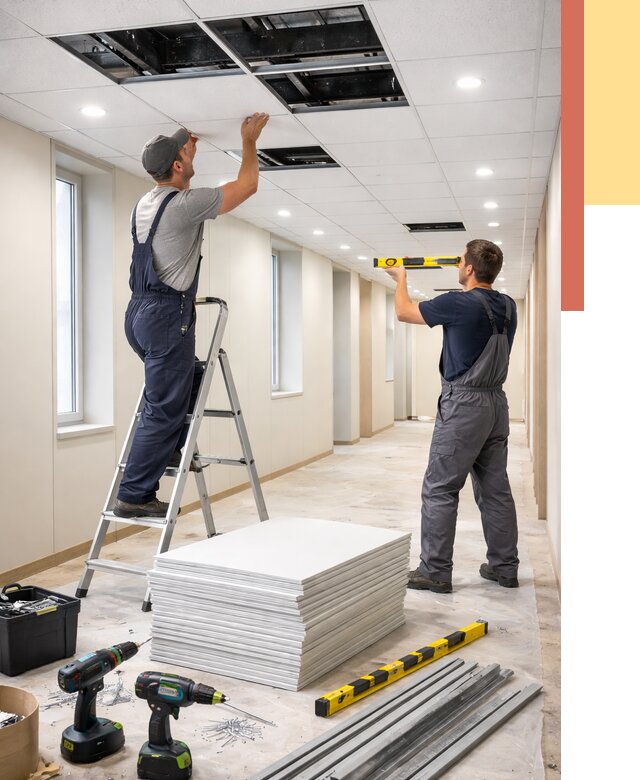 Ремонт потолка Армстронг в Кизляре от 4572 руб. — быстро и недорого | ОТДЕЛОЧНИК-Кзр