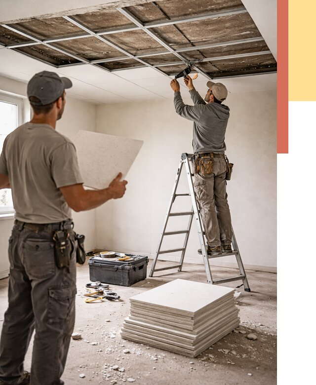 Замена плит подвесного потолка в Кизляре от 1778 руб. быстро и недорого | ОТДЕЛОЧНИК-Кзр