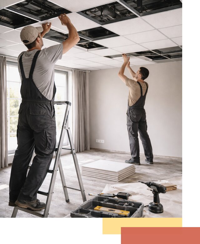 Замена плит подвесного потолка в Кизляре быстро и качественно