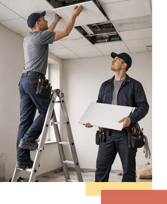 Обслуживание подвесного потолка в Кизляре — ремонт и чистка