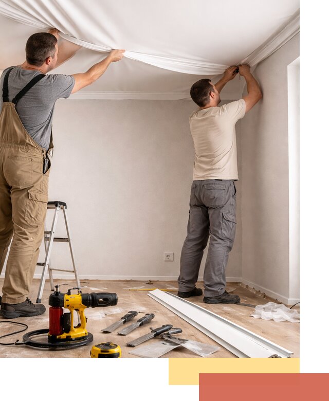 Монтаж ПВХ натяжного потолка в Кизляре качественно и быстро