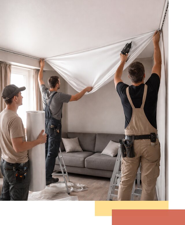 Монтаж сатинового натяжного потолка в Кизляре качественно и быстро