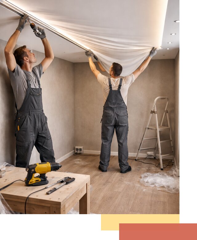 Монтаж натяжного потолка с подсветкой в Кизляре цена и сроки