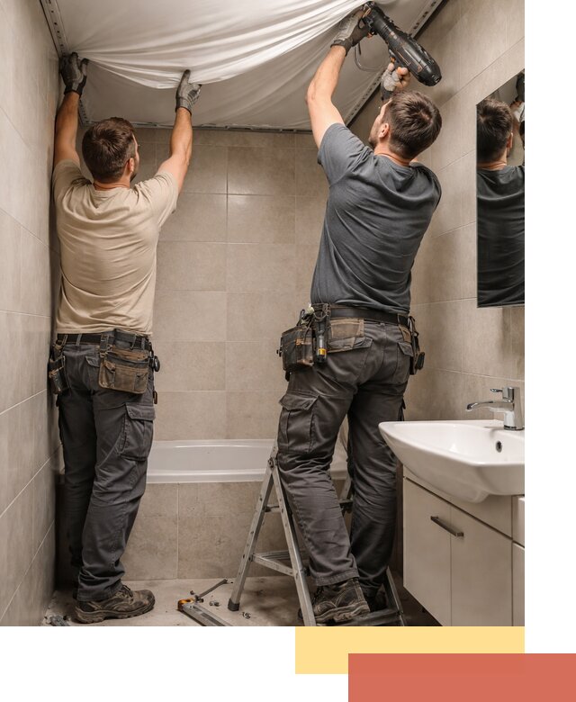 Монтаж натяжного потолка в ванной в Кизляре быстро и качественно