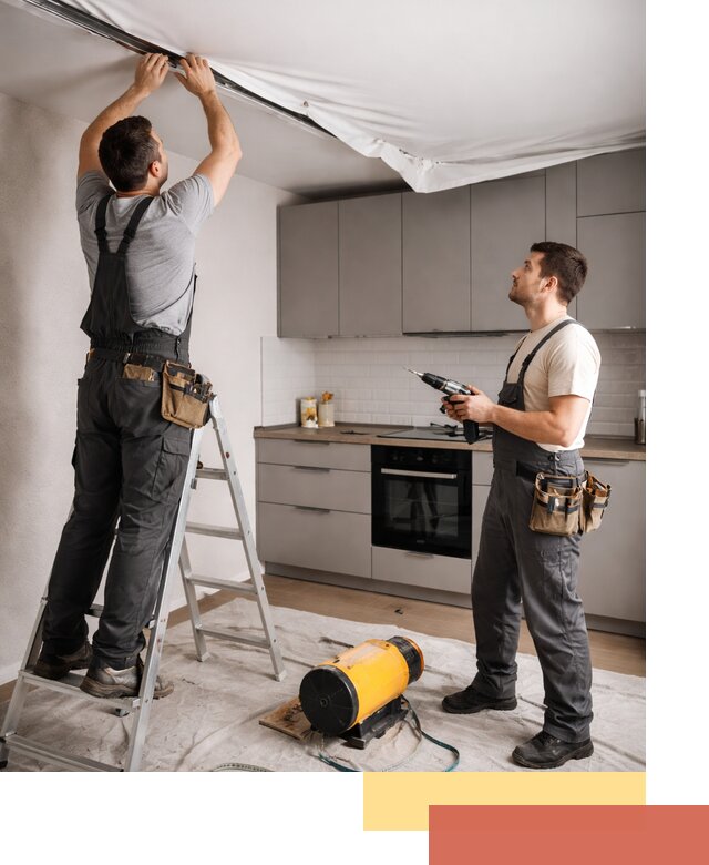 Монтаж натяжного потолка на кухне в Кизляре