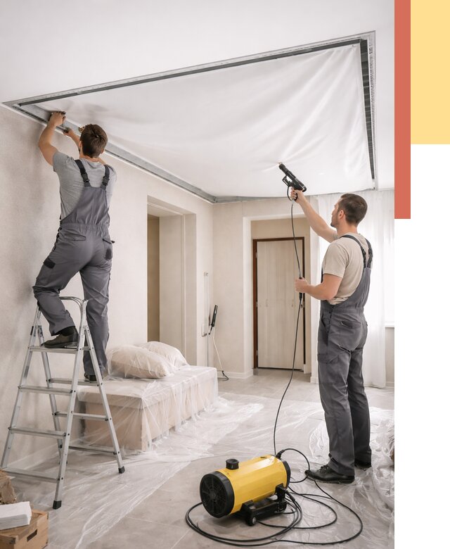 Монтаж натяжного потолка в прихожей в Кизляре от 2693 руб. под ключ | ОТДЕЛОЧНИК-Кзр