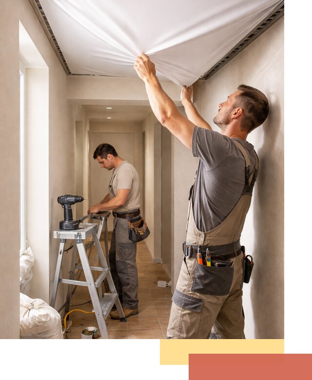 Монтаж натяжного потолка в прихожей в Кизляре