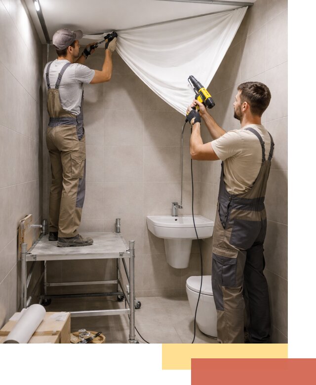 Монтаж натяжного потолка в санузле в Кизляре