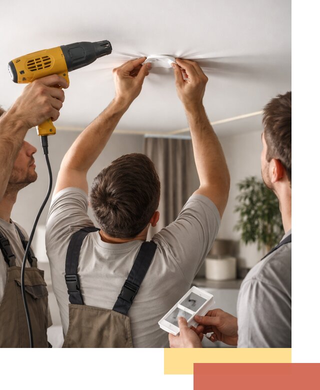 Ремонт прокола полотна натяжного потолка в Кизляре