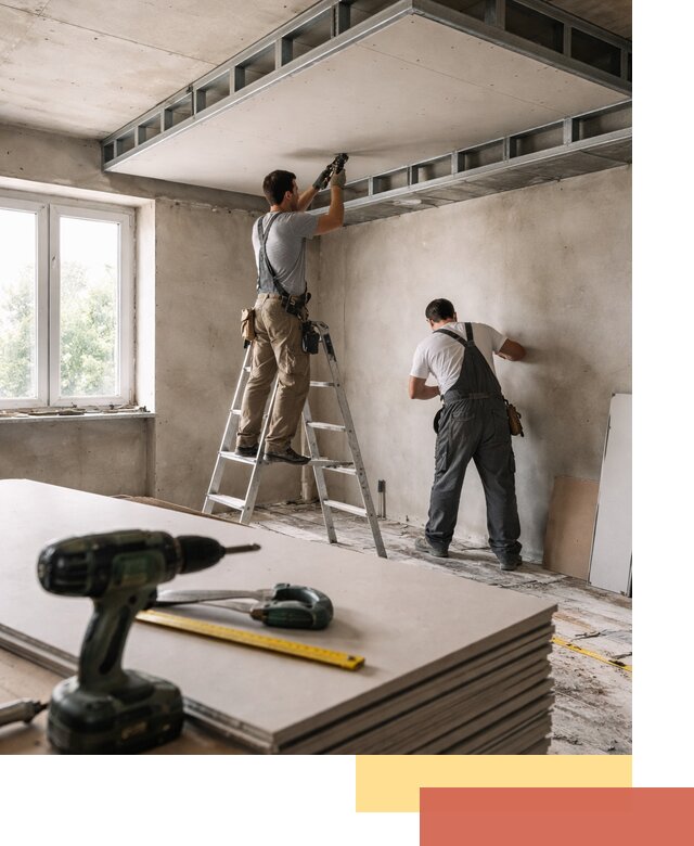 Двухуровневый потолок из гипсокартона в Кизляре