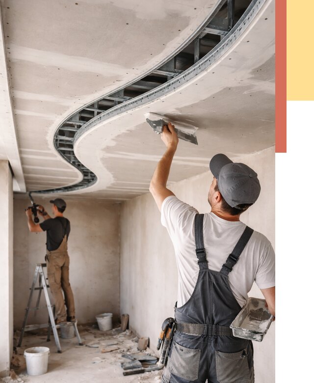 Криволинейный потолок из гипсокартона в Кизляре от 2134 руб./м2 | ОТДЕЛОЧНИК-Кзр