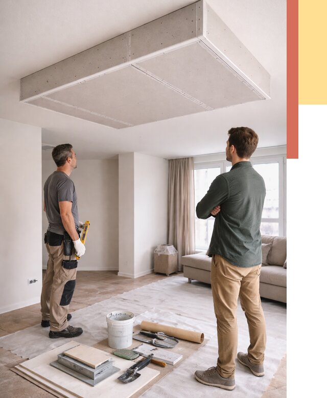 Короб на потолке из гипсокартона в Кизляре от 2235 руб. — монтаж и услуги под ключ | ОТДЕЛОЧНИК-Кзр