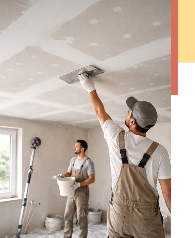 Шпаклевка потолка из гипсокартона в Кизляре от 3252 руб./м2 — услуги под ключ | ОТДЕЛОЧНИК-Кзр