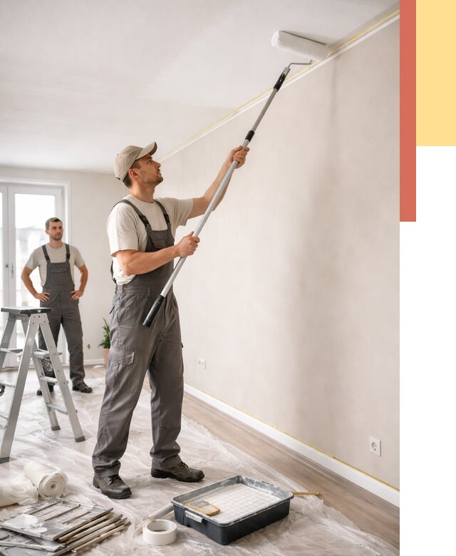 Покраска потолка из гипсокартона в Кизляре от 4572 руб./м2 — услуги под ключ | ОТДЕЛОЧНИК-Кзр