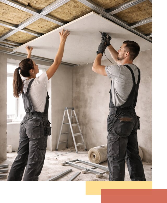 Звукоизоляция потолка из ГКЛ в Кизляре профессионально и надежно