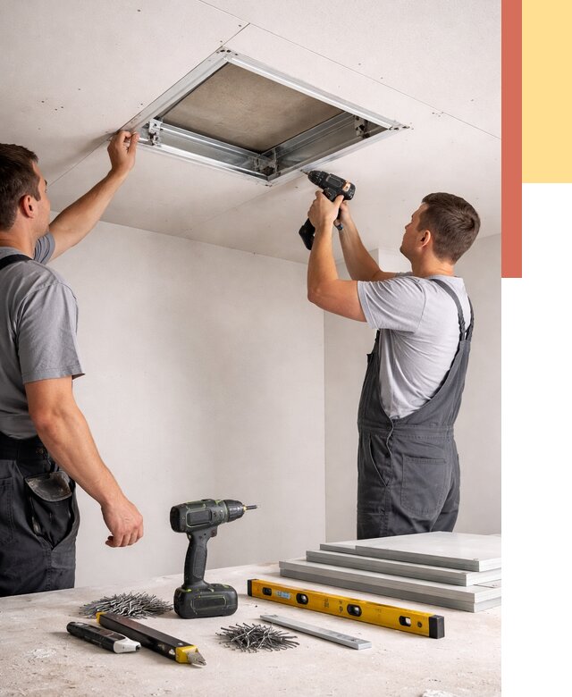 Установка люка в потолок ГКЛ в Кизляре от 2540 руб. под ключ | ОТДЕЛОЧНИК-Кзр