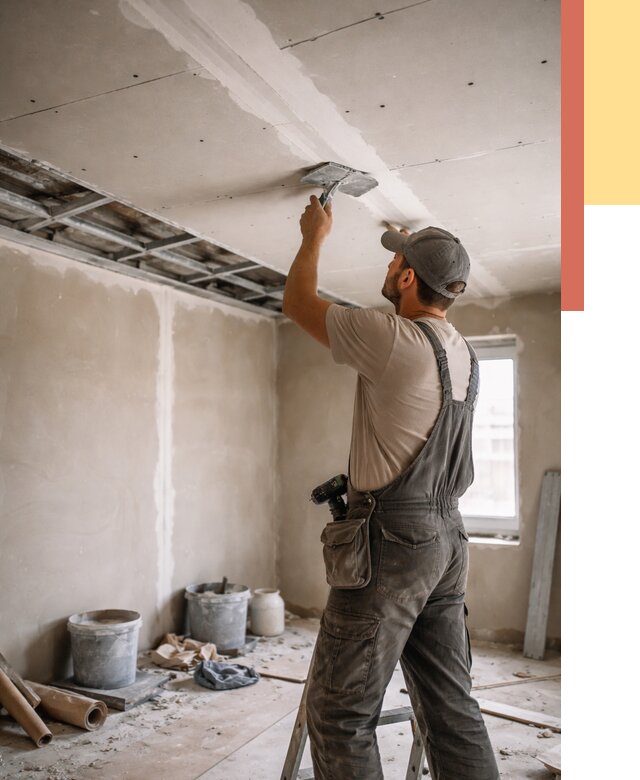 Ремонт потолка из гипсокартона в Кизляре от 660 руб./м² — быстро и недорого | ОТДЕЛОЧНИК-Кзр
