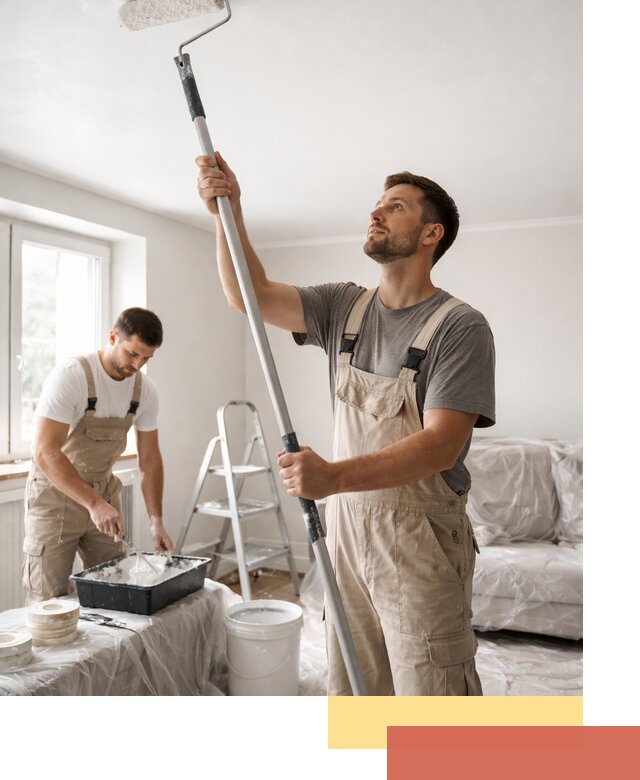 Покраска потолка водоэмульсионной краской в Кизляре