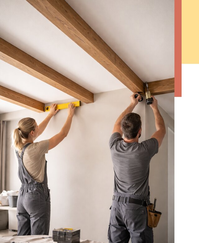 Монтаж декоративных балок на потолок в Кизляре от 4268 руб. — ОТДЕЛОЧНИК-Кзр