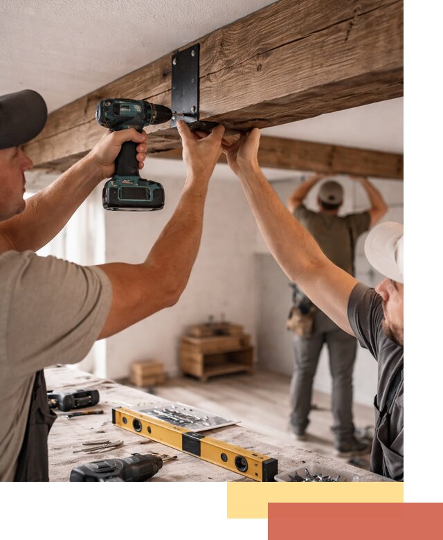 Монтаж декоративных потолочных балок в Кизляре