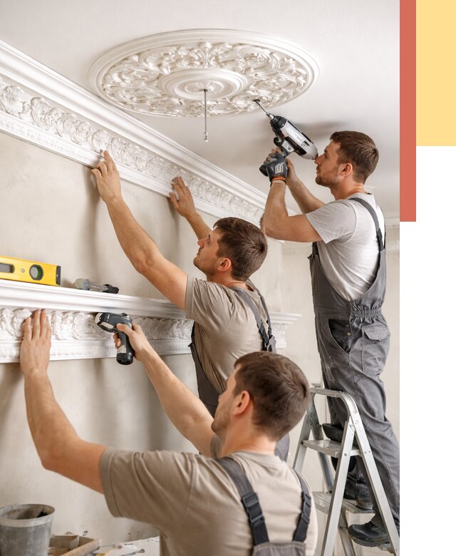 Монтаж лепнины на потолок в Кизляре от 3252 руб. быстро и недорого | ОТДЕЛОЧНИК-Кзр