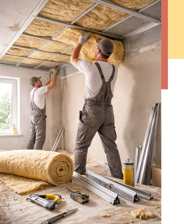 Утепление потолка в Кизляре от 7316 руб/м2 — недорого, быстро, под ключ | ОТДЕЛОЧНИК-Кзр