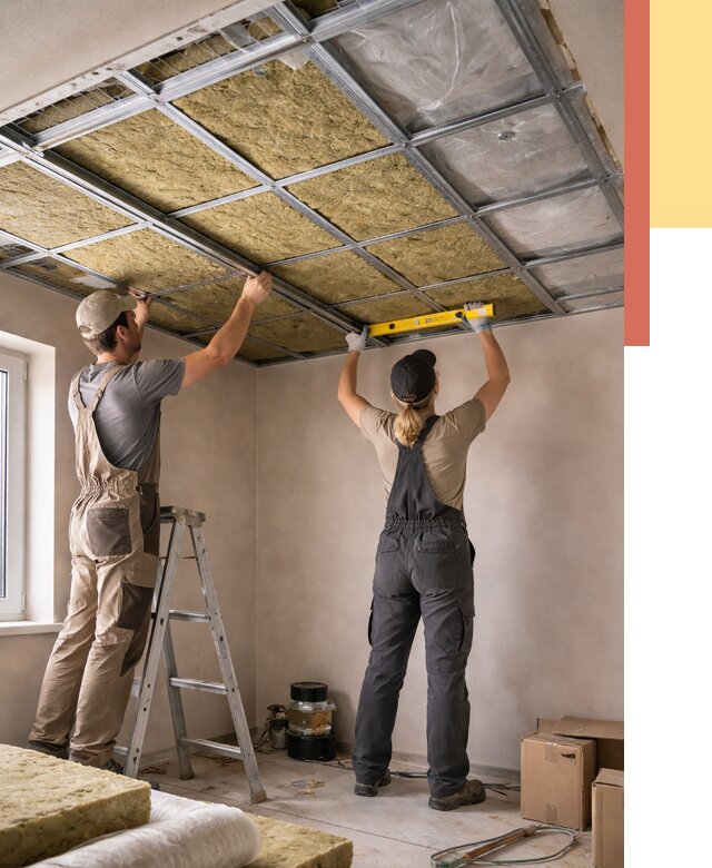 Шумоизоляция потолка в Кизляре от 1270 руб. под ключ — услуги ОТДЕЛОЧНИК-Кзр